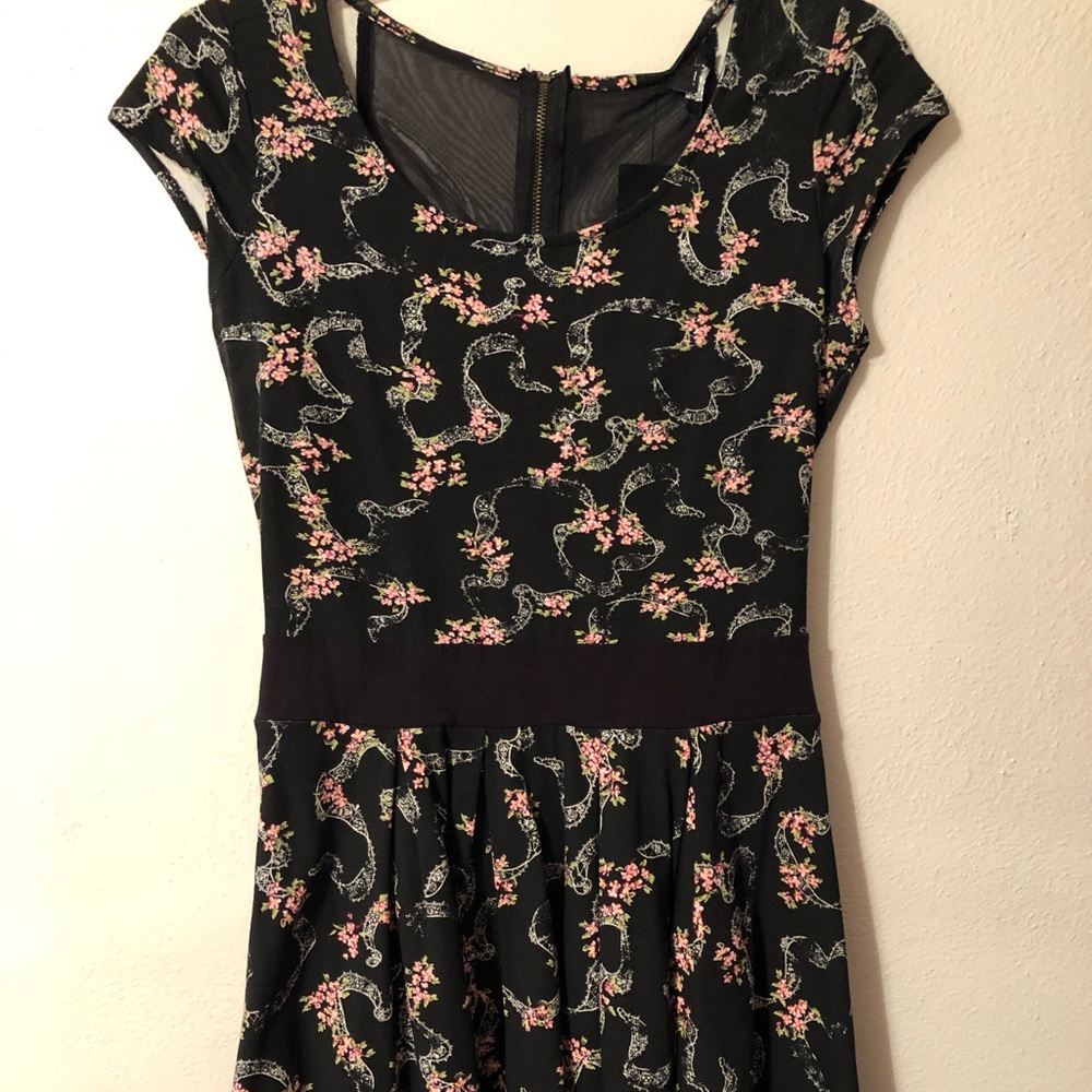 Little black dress with flowers